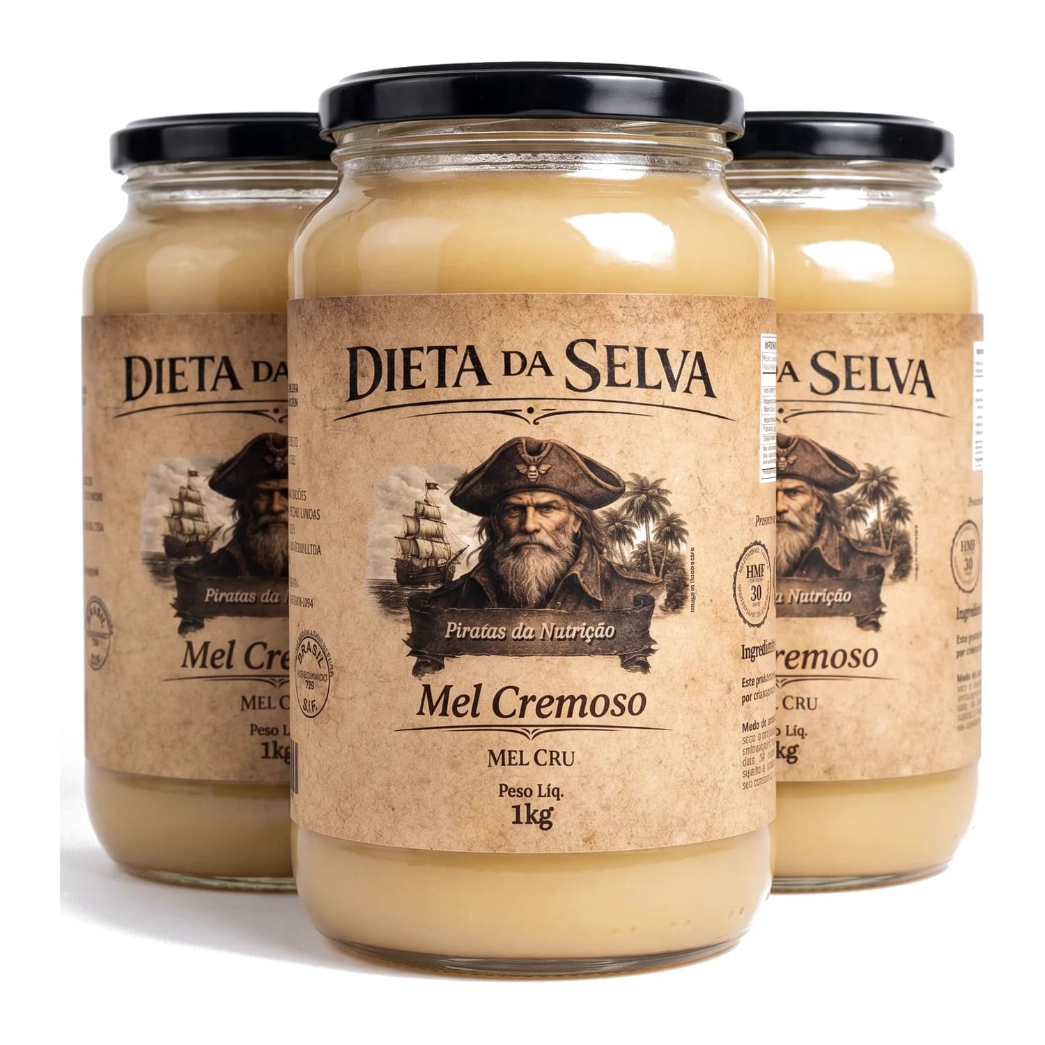 Combo 3 potes — mel cru da Dieta da Selva
